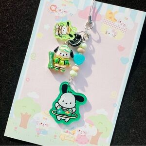 Pochacco double sided acrylic phonecharm phonestrap